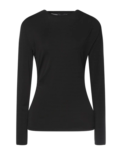 Shop Giorgio Armani Woman T-shirt Black Size 6 Viscose, Elastane