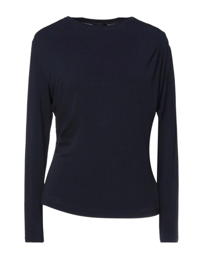 Shop Giorgio Armani Woman T-shirt Midnight Blue Size 8 Viscose, Elastane