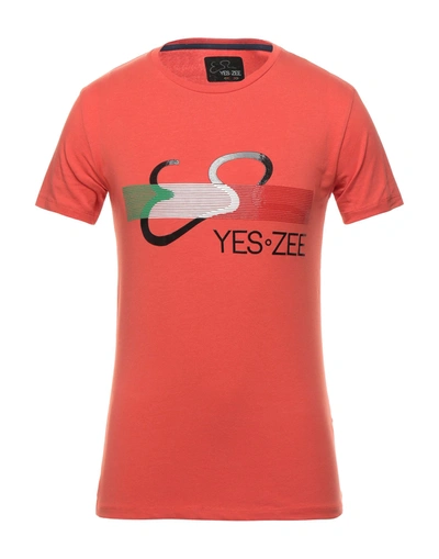 Shop Yes Zee By Essenza T-shirts In Orange