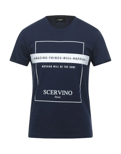 Shop Scervino Street Ermanno Scervino Man T-shirt Midnight Blue Size Xxl Cotton, Elastane