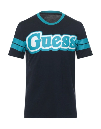 Shop Guess Man T-shirt Midnight Blue Size Xs Cotton