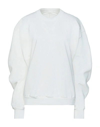 Shop Maison Margiela Woman Sweatshirt White Size 4 Cotton, Elastane