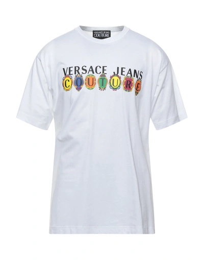 Shop Versace Jeans Couture Man T-shirt White Size Xl Cotton