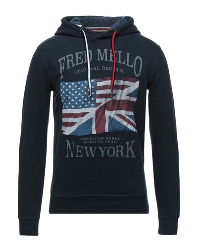 Shop Fred Mello Sweatshirts In Dark Blue