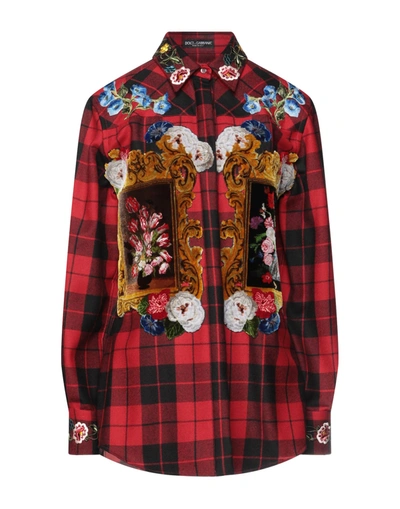 Shop Dolce & Gabbana Woman Shirt Red Size 2 Virgin Wool, Viscose, Polyester