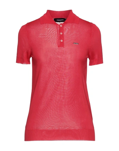 Shop Dsquared2 Polo Shirts In Red