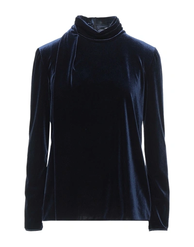Shop Giorgio Armani Woman T-shirt Midnight Blue Size 12 Polyester, Elastane