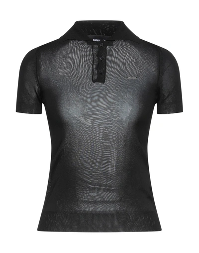 Shop Dsquared2 Woman Polo Shirt Black Size S Viscose