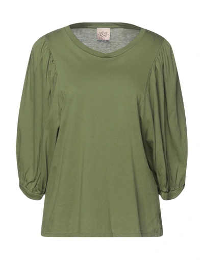 Shop Même Road Woman T-shirt Sage Green Size 8 Cotton
