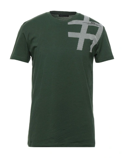 Shop Alessandro Dell'acqua Man T-shirt Dark Green Size M Cotton