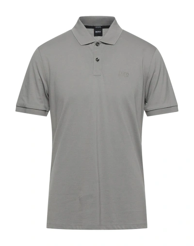 Shop Hugo Boss Polo Shirts In Grey