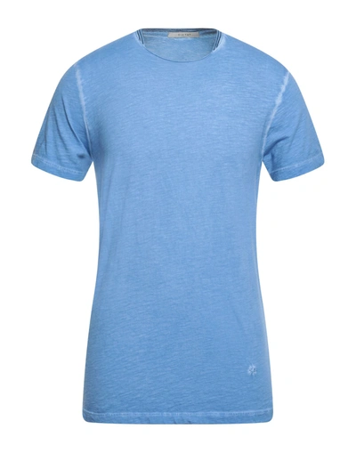 Shop Diktat Man T-shirt Azure Size M Cotton In Blue