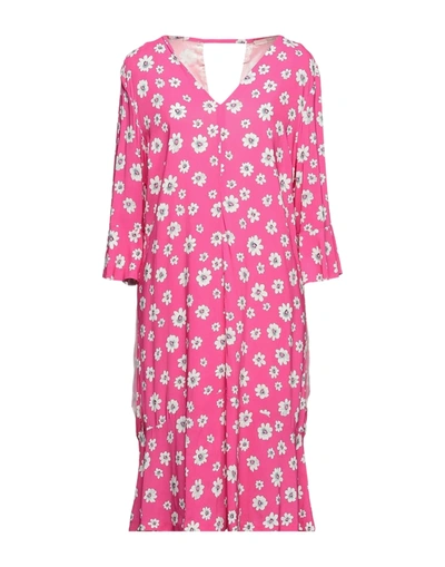 Shop Seventy Sergio Tegon Woman Midi Dress Fuchsia Size 6 Viscose, Elastane In Pink