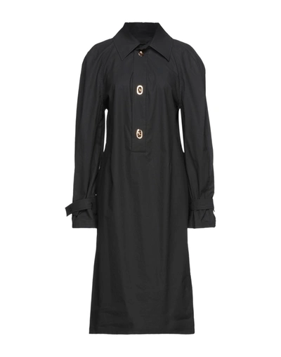 Shop Bottega Veneta Woman Midi Dress Black Size 2 Cotton, Polyurethane Resin