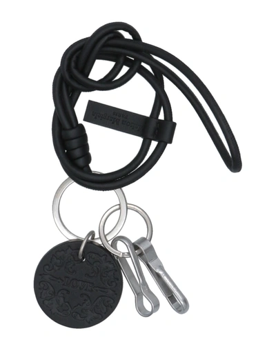 Shop Maison Margiela Man Key Ring Black Size - Bovine Leather, Metal