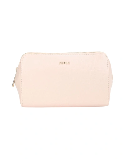 Shop Furla Electra M Cosmetic Case Woman Pouch Blush Size - Soft Leather In Pink