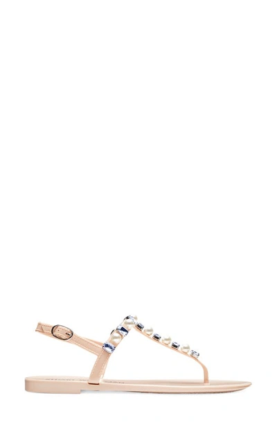 Shop Stuart Weitzman Goldie Crystal Jelly Sandal In Poudre