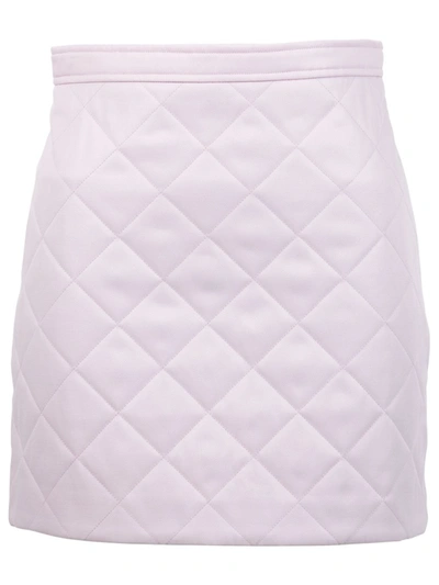 Shop Burberry Diamond Quilted Barn Skirt In Pink