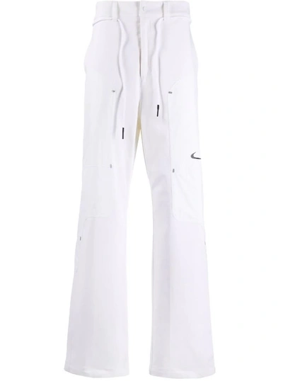 Shop Nike X Off-white White Logo Bootcut Trousers