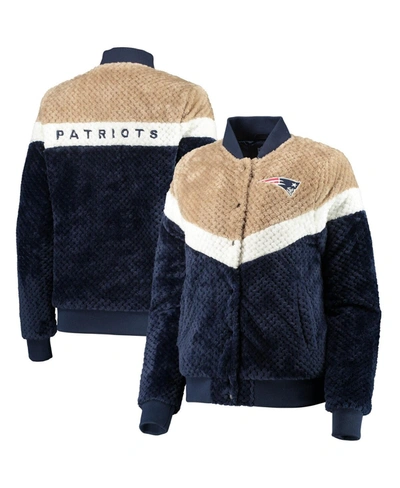Shop G-iii 4her By Carl Banks Women's Navy, Cream New England Patriots Riot Squad Sherpa Full-snap Jacket In Navy/cream