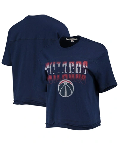 Junk Food Women's Navy Washington Wizards Gradient Crop Top In Navy