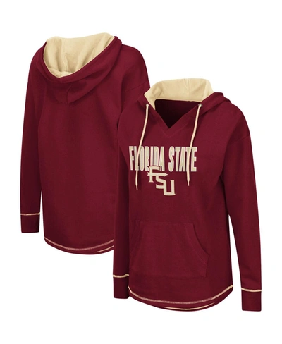 Colosseum Women's Garnet Florida State Seminoles Tunic Pullover Hoodie In Garnet