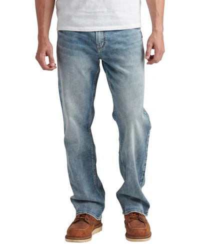 Shop Silver Jeans Co. Men's Gordie Loose Fit Straight Leg Jeans In Indigo