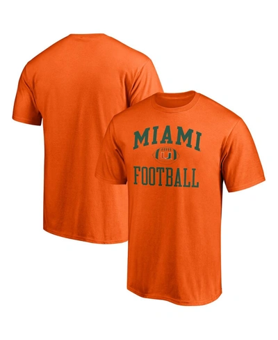 Shop Fanatics Men's Orange Miami Hurricanes First Sprint Team T-shirt