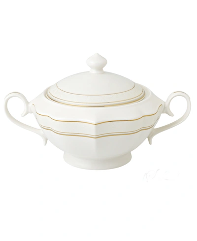 Shop Lorren Home Trends La Luna Collection Bone China Soup Tureen And Lid, Charlotte Design In Gold-tone