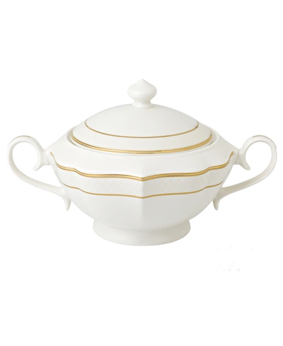 Shop Lorren Home Trends La Luna Collection Bone China Soup Tureen And Lid, Grace Design In Gold-tone