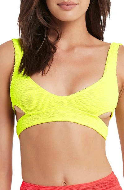 Shop Bound By Bond-eye Nino Cutout Bikini Top In Neon Yellow