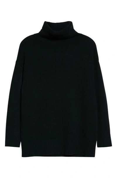 Shop Nordstrom Signature Turtle Neck Cashmere Tunic Sweater In Black