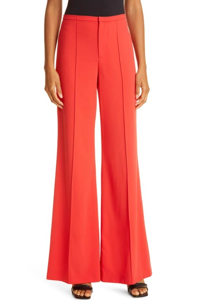 Shop Alice And Olivia Dylan High Waist Wide Leg Pants In Bright Poppy