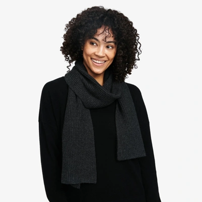 Shop Naadam The Essential Ribbed Cashmere Scarf In Smoke