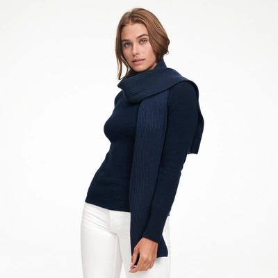 Naadam The Essential Ribbed Cashmere Scarf In Navy