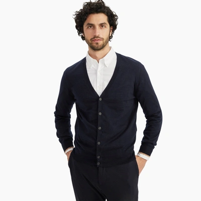 Shop Naadam Fancy Cashmere Cardigan In Navy