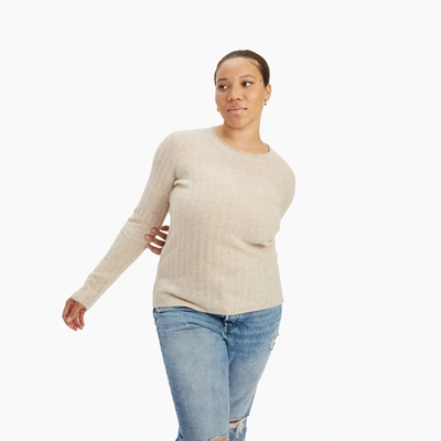 Shop Naadam Lightweight Cashmere Ribbed Sweater In Oatmeal