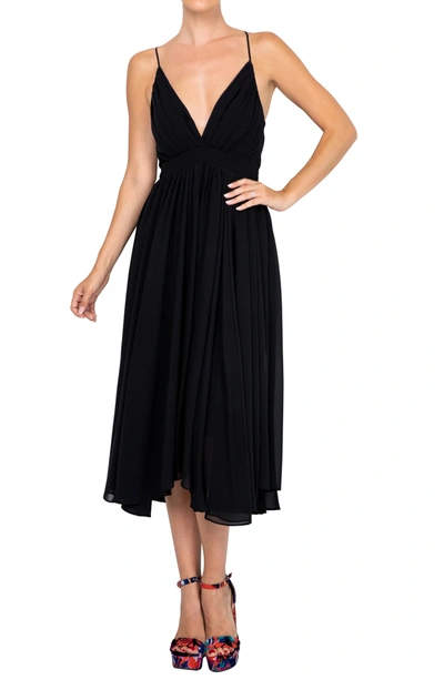 Shop Meghan La Enchanted Garden Midi Dress In Black