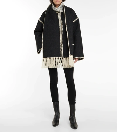 Totême Toteme Embroidered Scarf Jacket In Grey