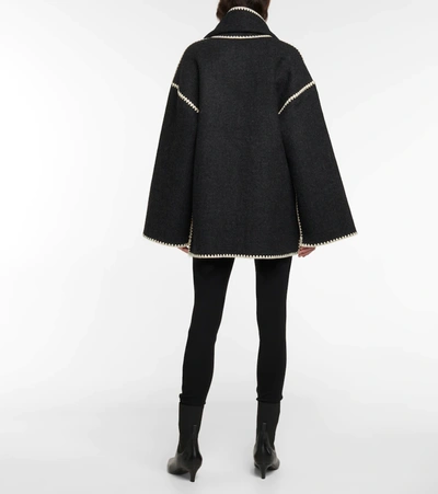 Totême Toteme Embroidered Scarf Jacket In Grey