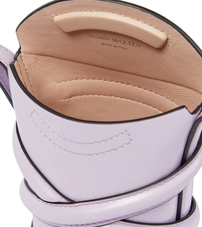 Shop Alexander Mcqueen Curve Mini Leather Bucket Bag In Lilac