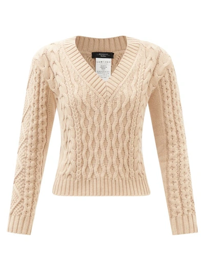 Weekend Max Mara Okra Knit V-neck Sweater In Honey | ModeSens