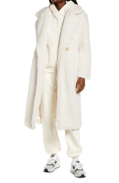Shop Ugg Gertrude Double Breasted Teddy Coat In Winter White