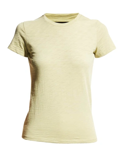 Shop Theory Tiny Tee 2 Nebulous Organic Cotton Top In Pale Lime