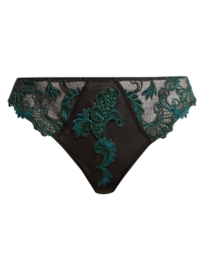 Shop Lise Charmel Dressing Floral-lace Thong In Dressing Aloe