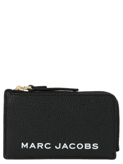 Shop Marc Jacobs Logo Print Zipped Wallet In Black