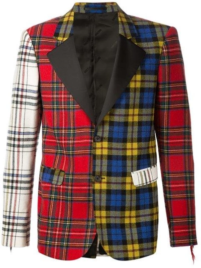 Shop Moschino Plaid Blazer