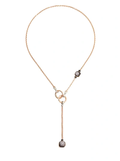 Shop Pomellato Women's Nudo Two-tone 18k Gold, Obsidian & Black Diamond Necklace