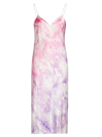 Shop Cami Nyc Women's Raven Tie Dye Silk Slip Dress In Frosting Tie Dye