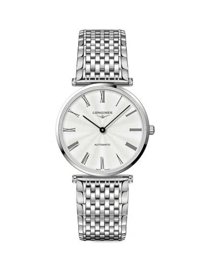Shop Swatch La Grande Classique De Longines Stainless Steel Watch In Silver